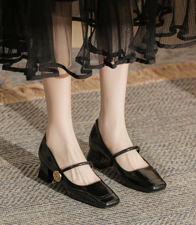 square-toe block heels with slim strap - ARIANRI