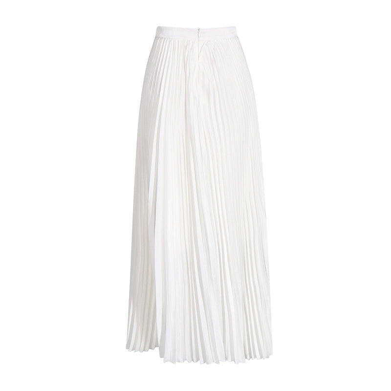 pleated maxi skirt with embroidered blazer – RUBINA