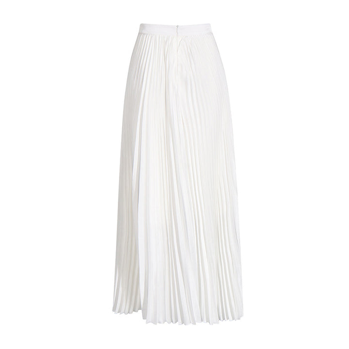 pleated maxi skirt with embroidered blazer – RUBINA