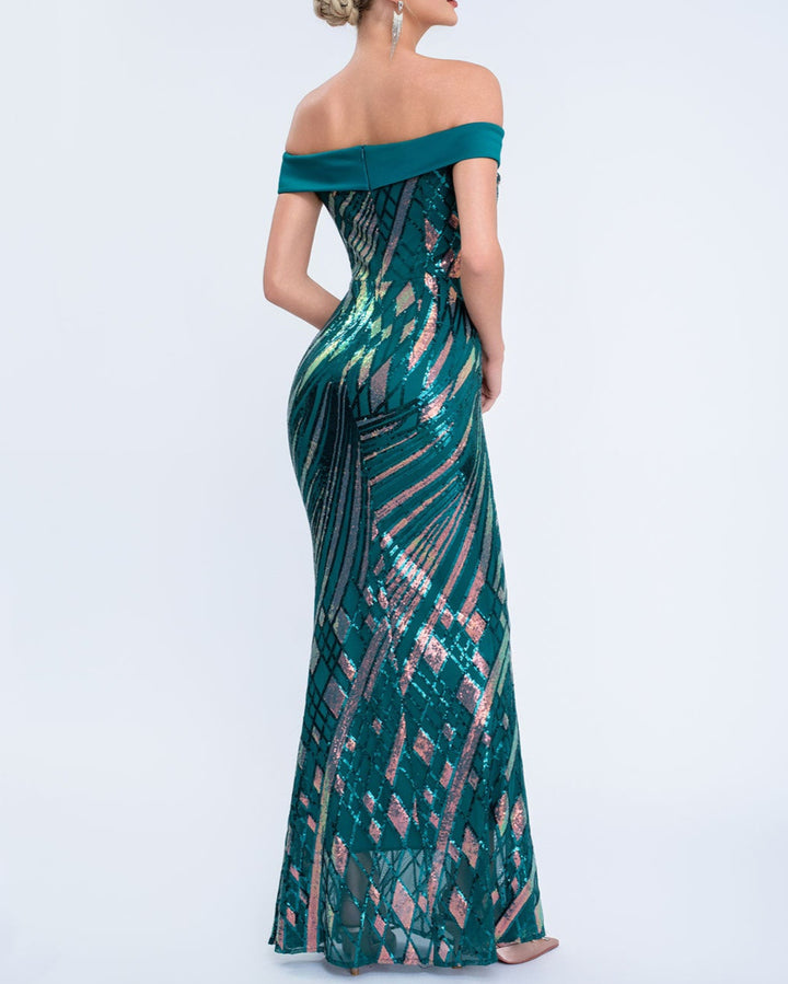 Geplooide top met uitlopende mouwen en maxi-rok set met tailleband – Rosiny 