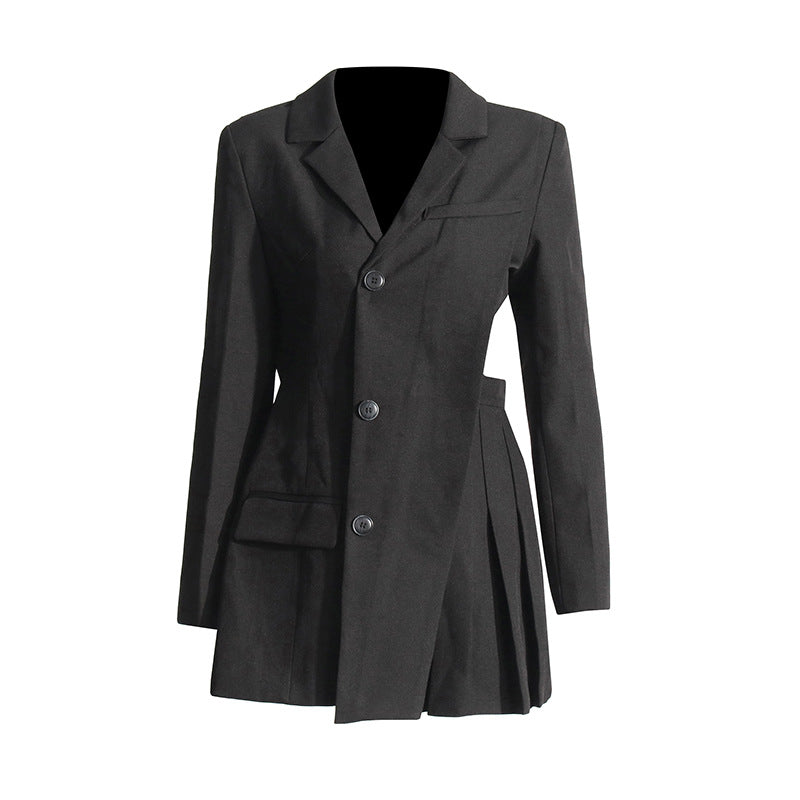 tailored blazer mini dress with side cut-out pleats – NOIRÉ