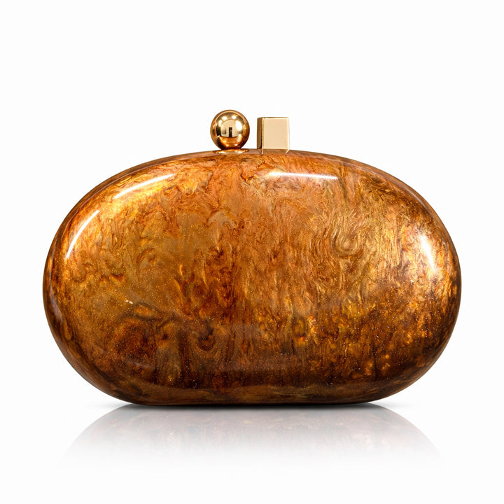 emerald marbled clutch with gold clasp – VERDÉA