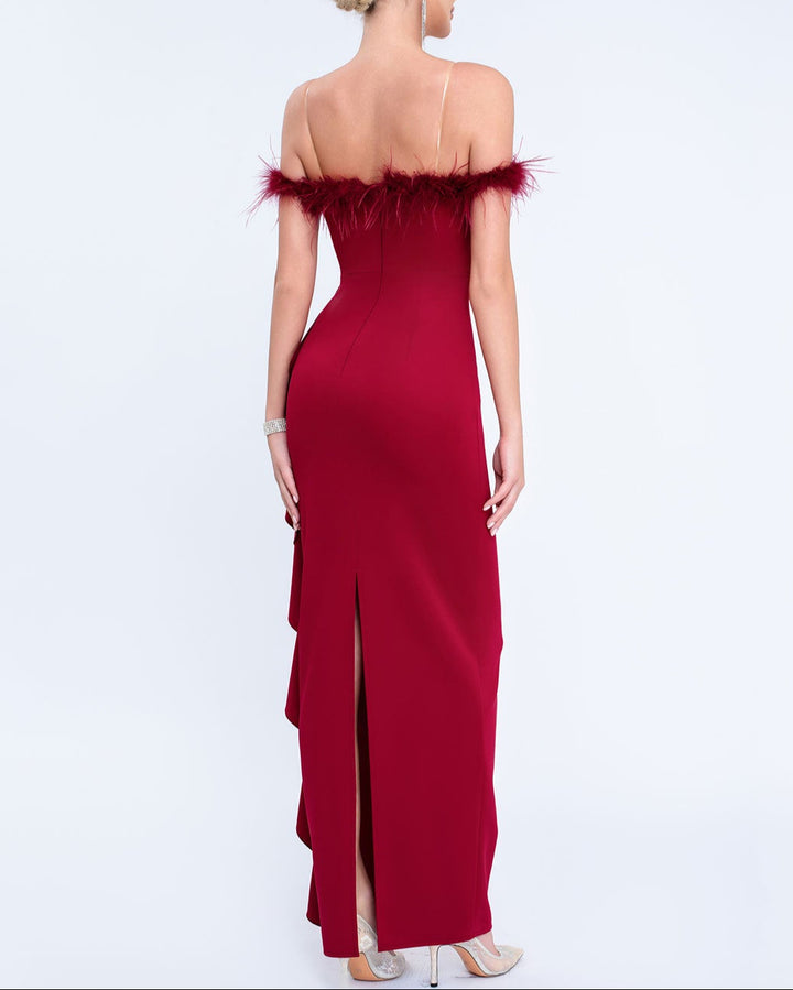 Haut à manches évasées plissées et ensemble jupe longue avec ceinture à la taille – Rosiny 