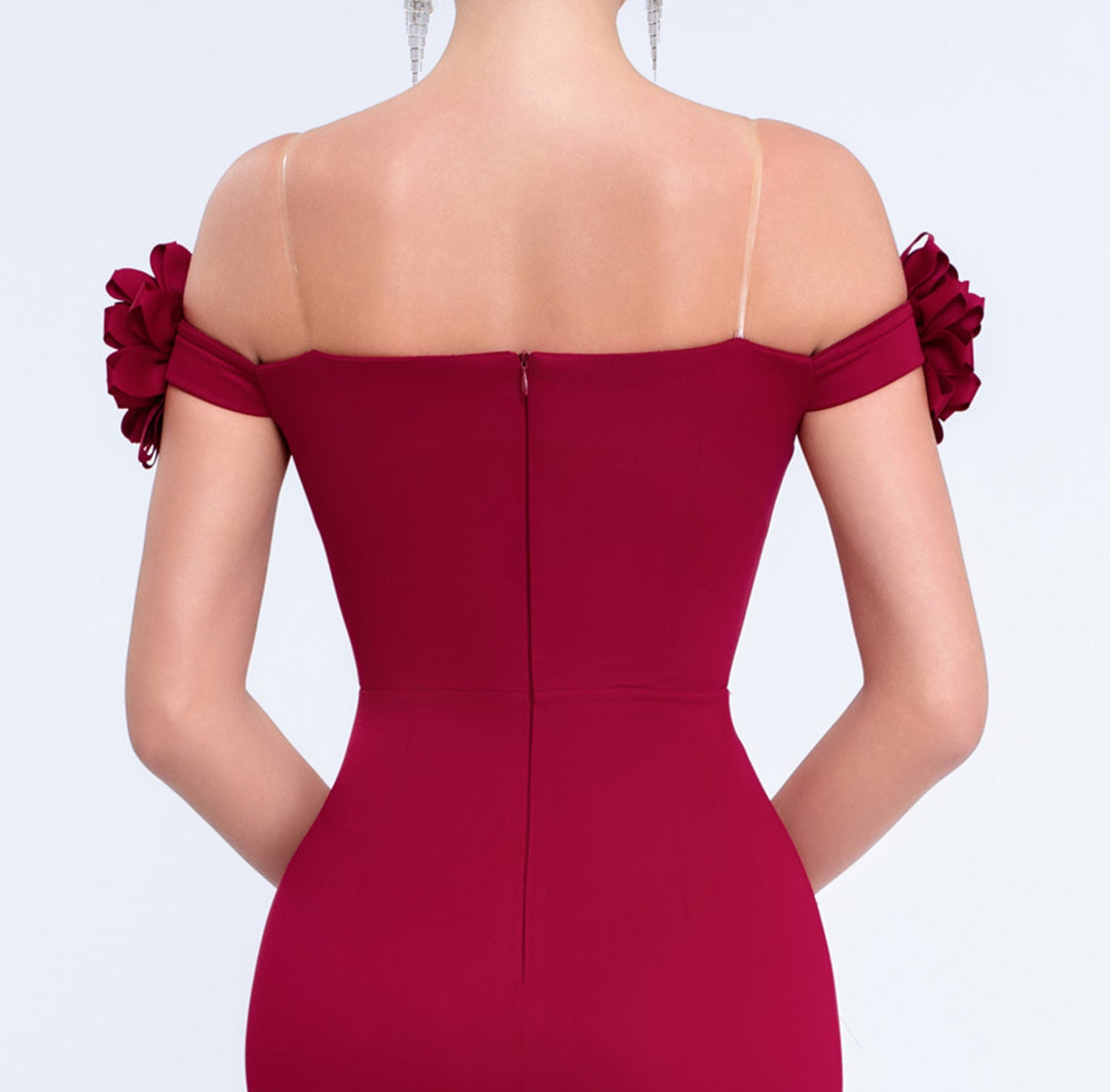 Geplooide top met uitlopende mouwen en maxi-rok set met tailleband – Rosiny 