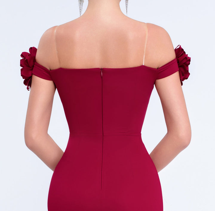 Geplooide top met uitlopende mouwen en maxi-rok set met tailleband – Rosiny 