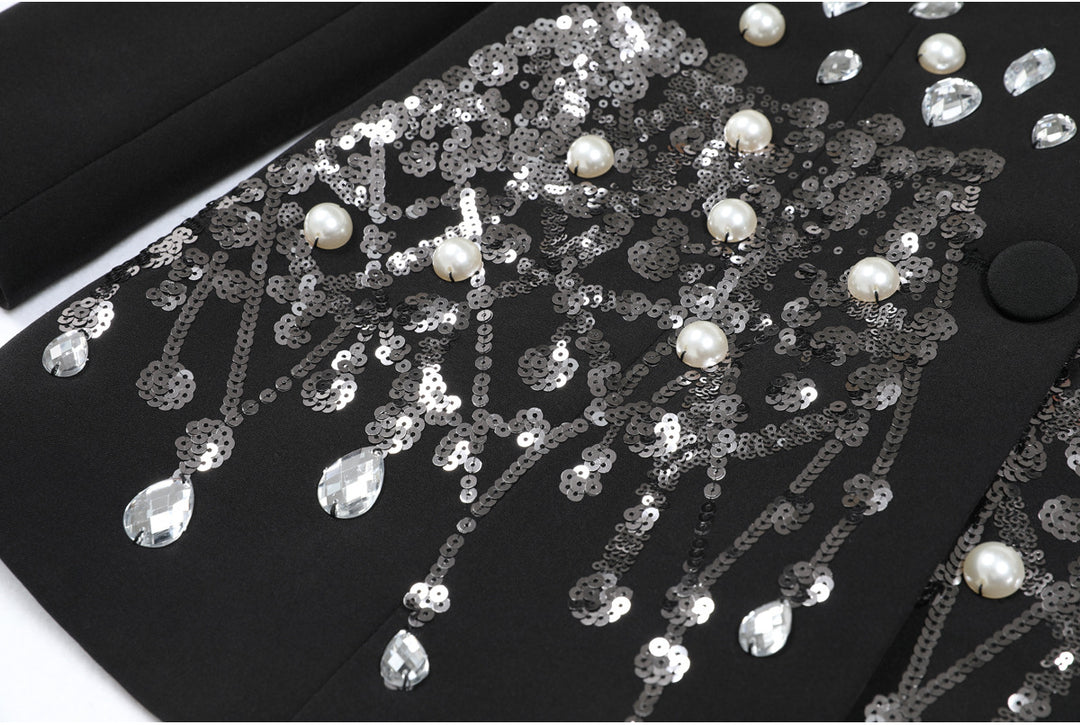 Geplooide top met uitlopende mouwen en maxi-rok set met tailleband – Rosiny 