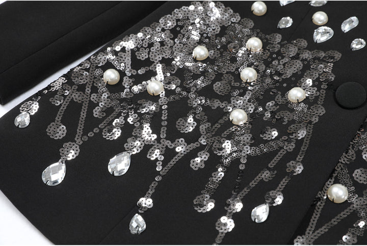 Geplooide top met uitlopende mouwen en maxi-rok set met tailleband – Rosiny 