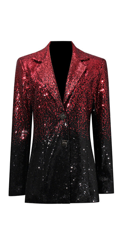 sequin tailored jacket with gradient shine - NOVARKU