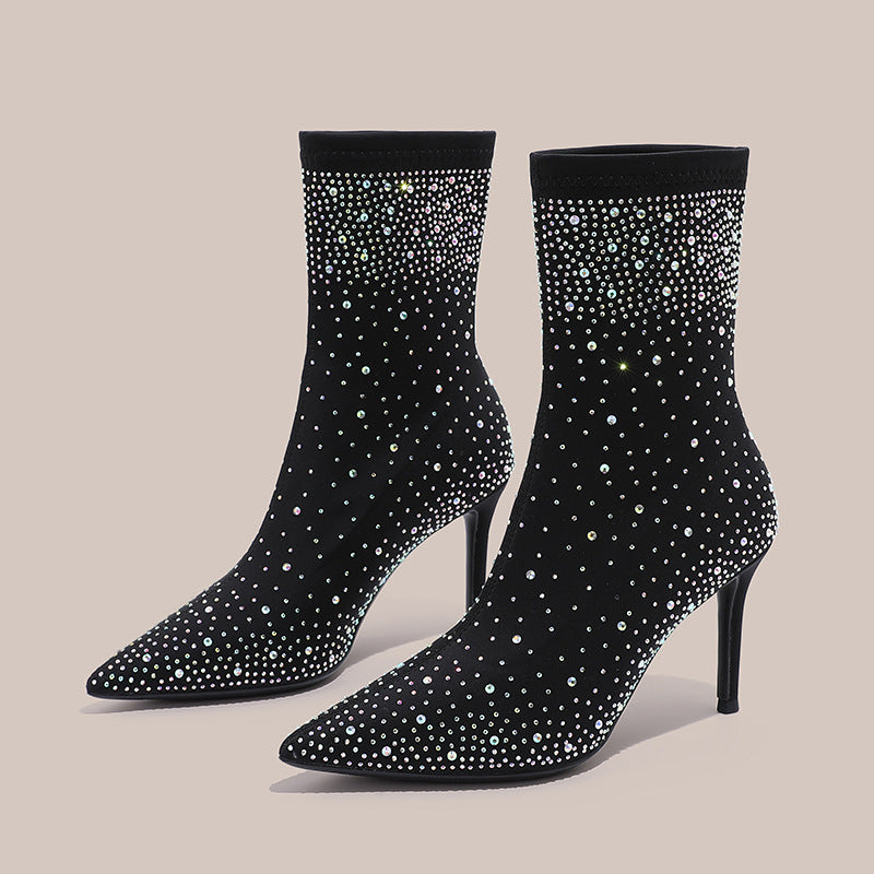 pointed-toe ankle boots with crystal embellishments – NOVANCI