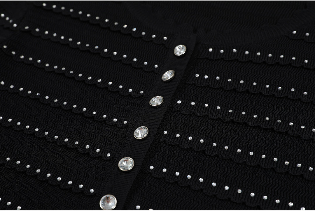 Geplooide top met uitlopende mouwen en maxi-rok set met tailleband – Rosiny 