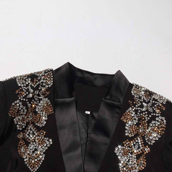 Geplooide top met uitlopende mouwen en maxi-rok set met tailleband – Rosiny 