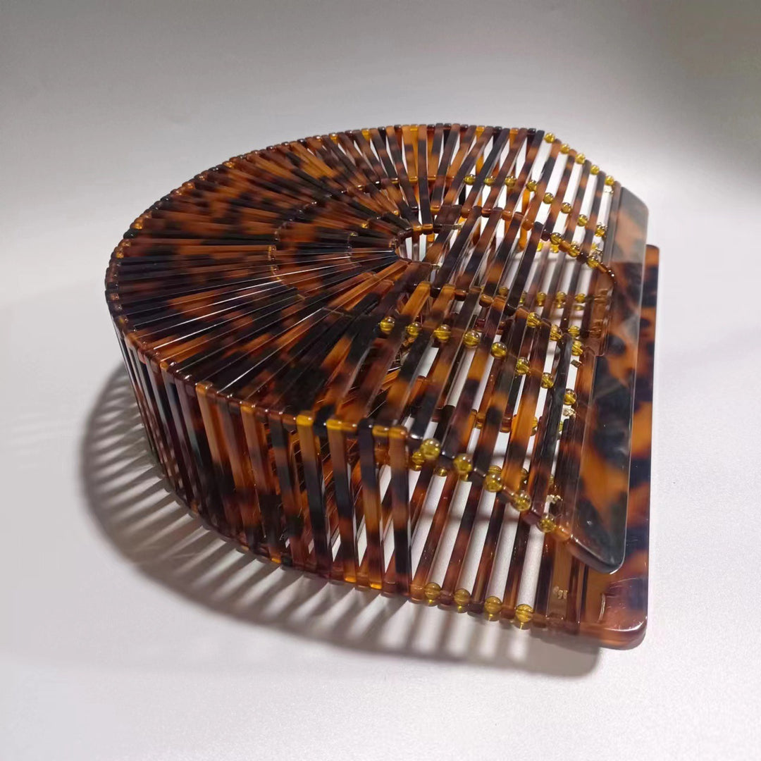 geweven rieten draagtas met dubbele leren handvatten – LÉONIE 