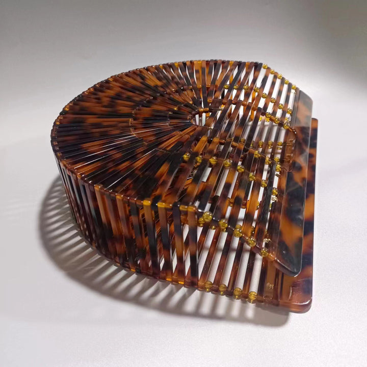 geweven rieten draagtas met dubbele leren handvatten – LÉONIE 