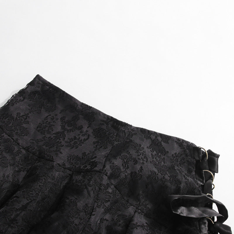 كورسيه دانتيل وتنورة غير متساوية الأطراف مع ربطة شريطية - سيرافينا