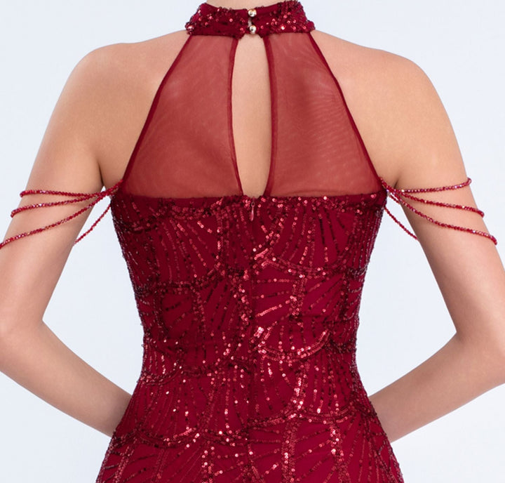 Geplooide top met uitlopende mouwen en maxi-rok set met tailleband – Rosiny 