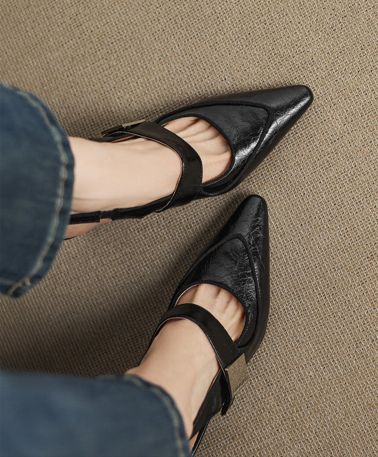 حذاء بكعب مدبب من الأمام وحزام معدني بإبزيم - AURORADLI