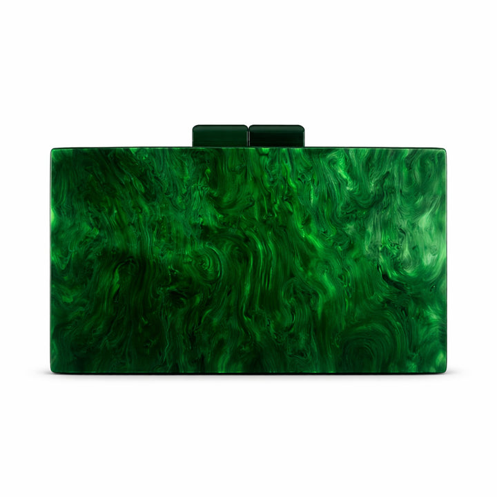 rectangular marbled clutch with glossy finish – ROSÉ