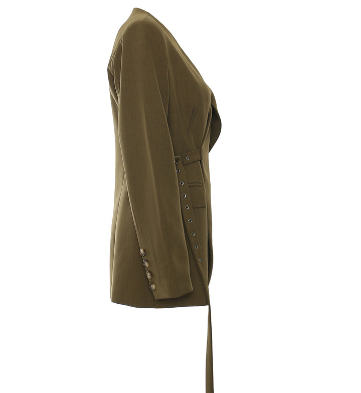 tailored wrap blazer with belted waist – AURELIA