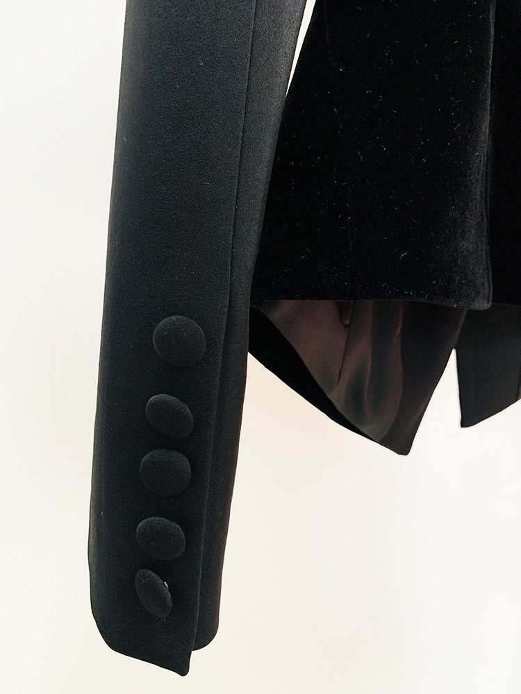 بليزر مخملي منظم مع لوحات جانبية – بولير