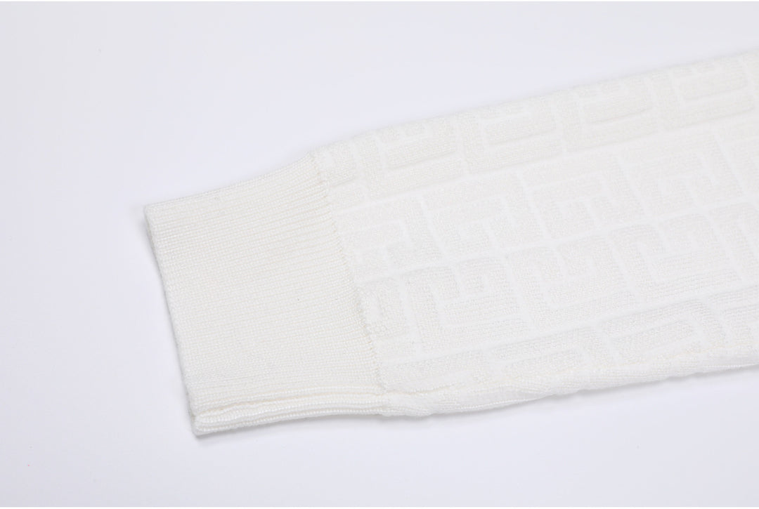 knitted two-piece dress set with logo pattern – CAMILA