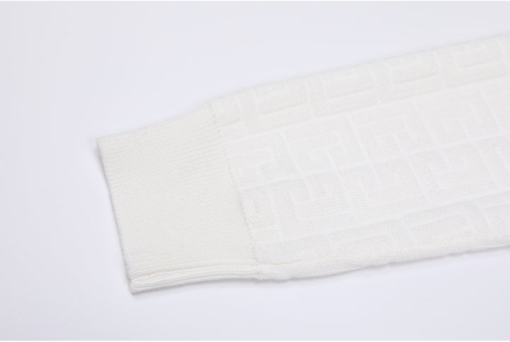 knitted two-piece dress set with logo pattern – CAMILA