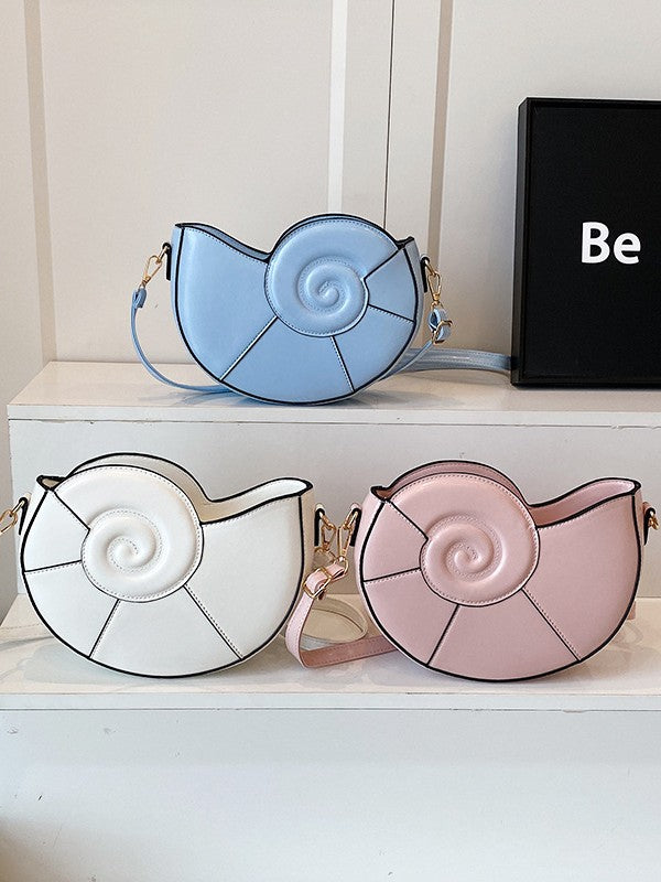 spiral shell crossbody bag with curved design – NAUTILA