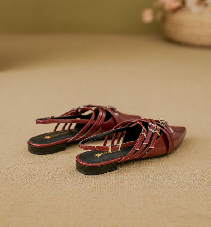 slingback flats with buckle strap design - NOVALGA