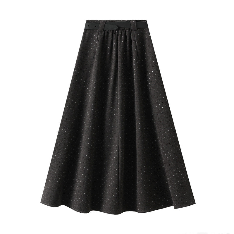 A-line midi skirt with micro-stud detailing – STELLA