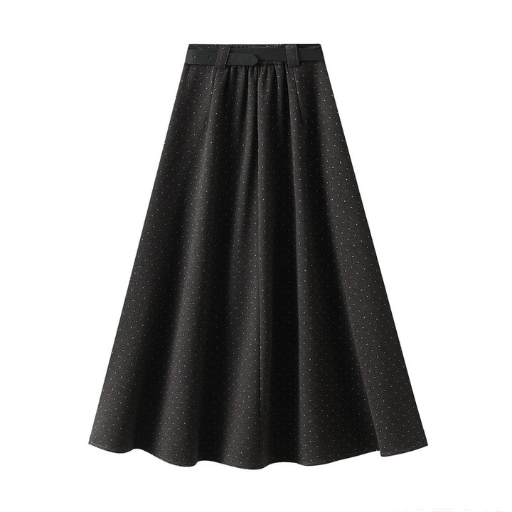 A-line midi skirt with micro-stud detailing – STELLA