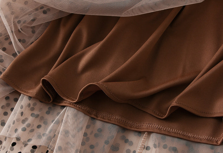 tiered polka-dot tulle midi skirt – DOTTI