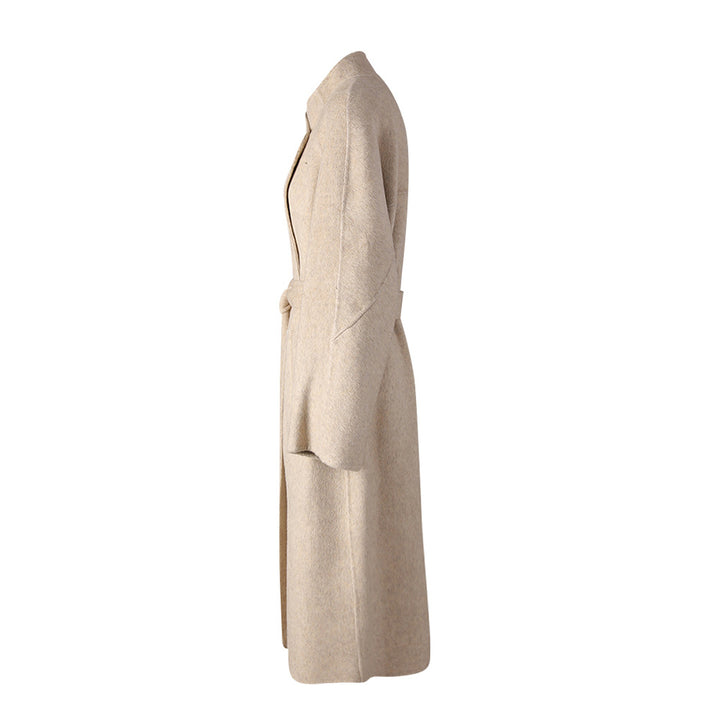 belted wool wrap coat with oversized silhouette – NELAVA