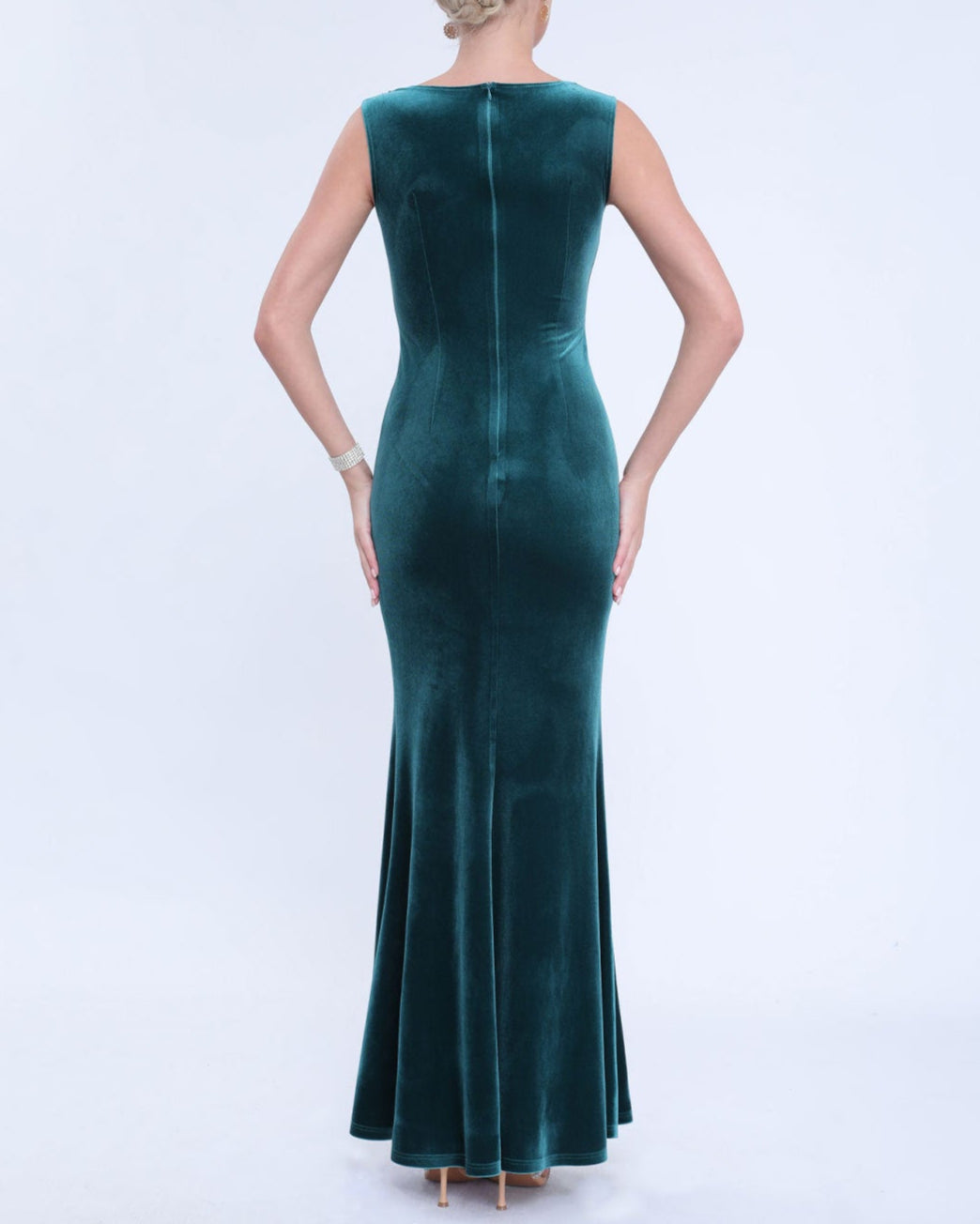 Geplooide top met uitlopende mouwen en maxi-rok set met tailleband – Rosiny 