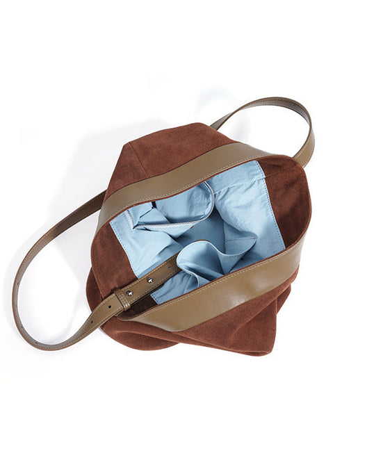 gewebte Rattan-Tragetasche mit doppelten Ledergriffen – LÉONIE 