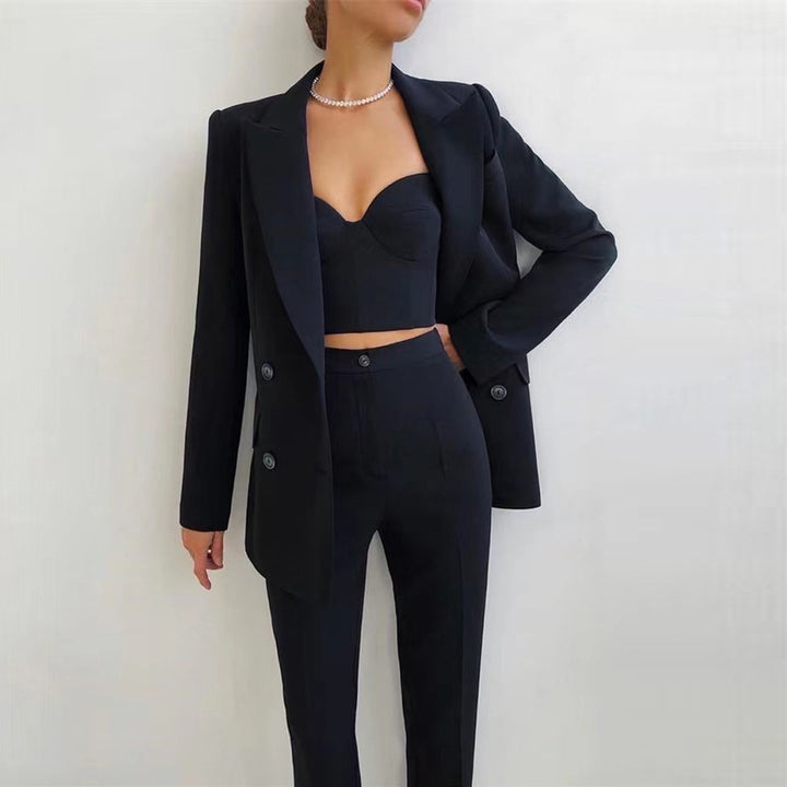tailored three-piece suit set with corset top – VALENTINA