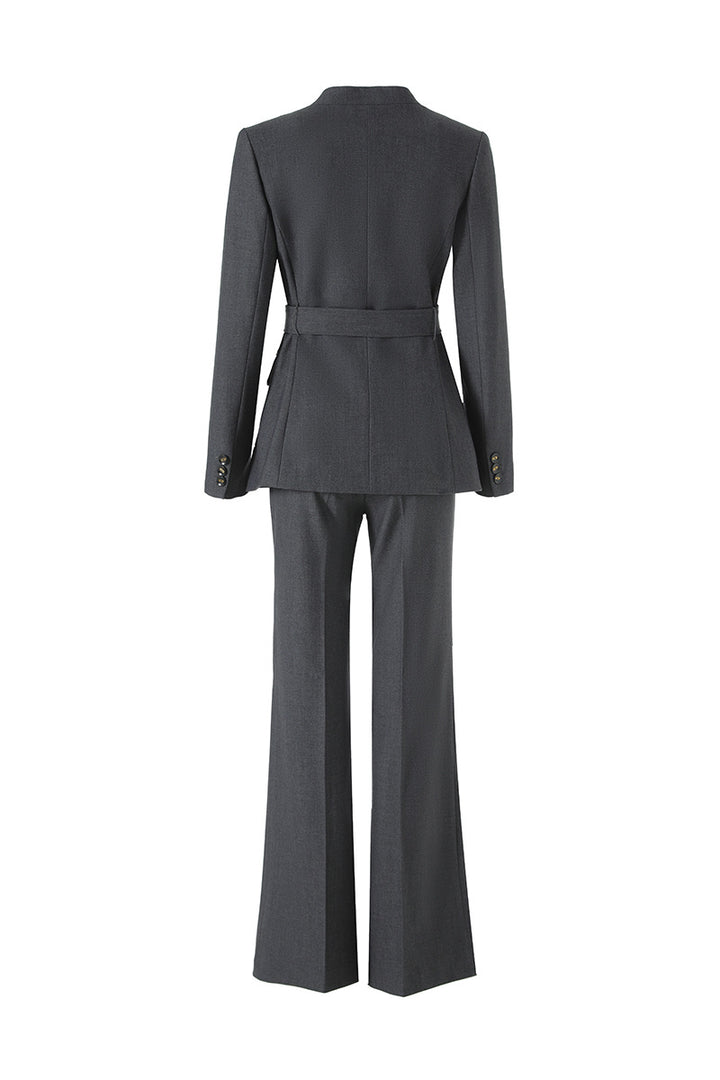 Belted wrap blazer and flared trousers set – IRON