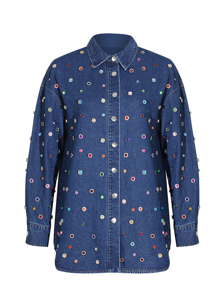 denim set with multicolor crystal embellishments – AURORA