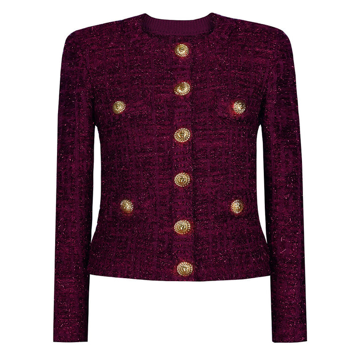 tweed jacket with gold button detailing – VERAQU
