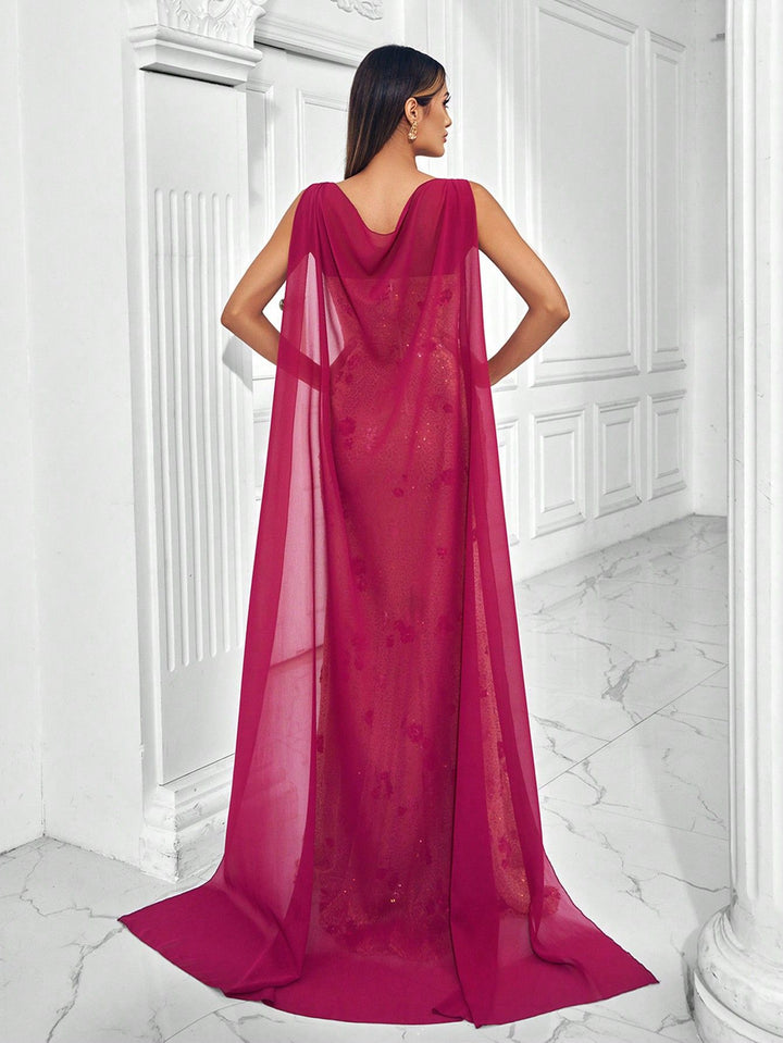 Haut à manches évasées plissées et ensemble jupe longue avec ceinture à la taille – Rosiny 