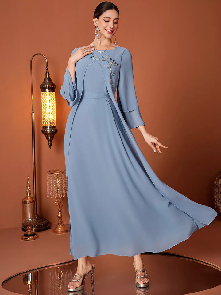 Elegant One-Size Long Sleeve Maxi Dress – LUNEA