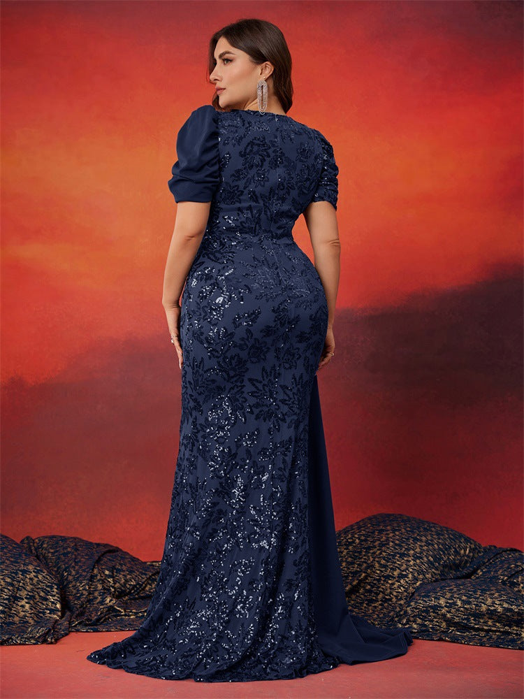 Geplooide top met uitlopende mouwen en maxi-rok set met tailleband – Rosiny 