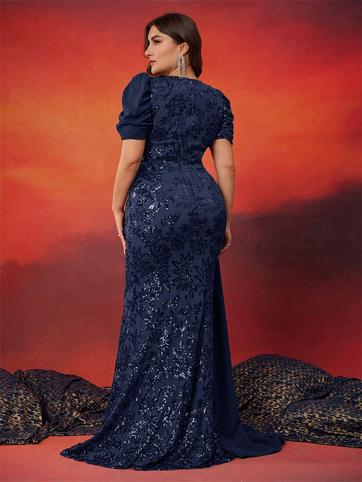 Geplooide top met uitlopende mouwen en maxi-rok set met tailleband – Rosiny 