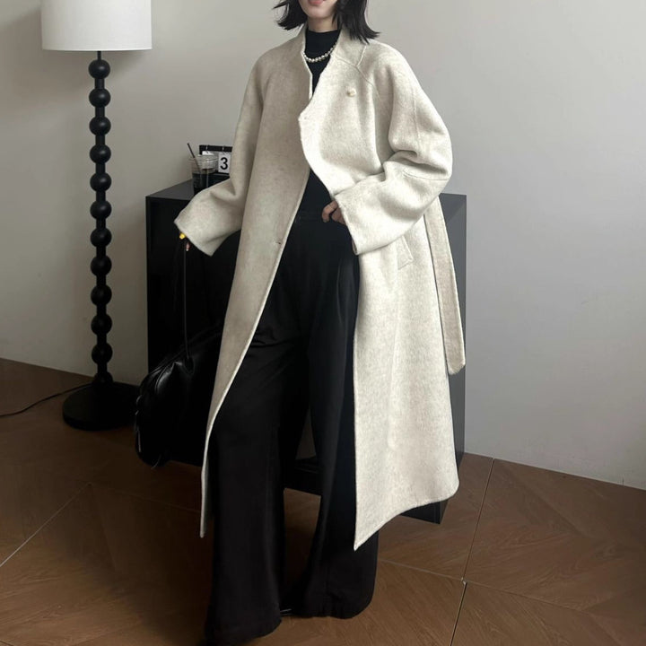 oversized belted wool coat – NOIR