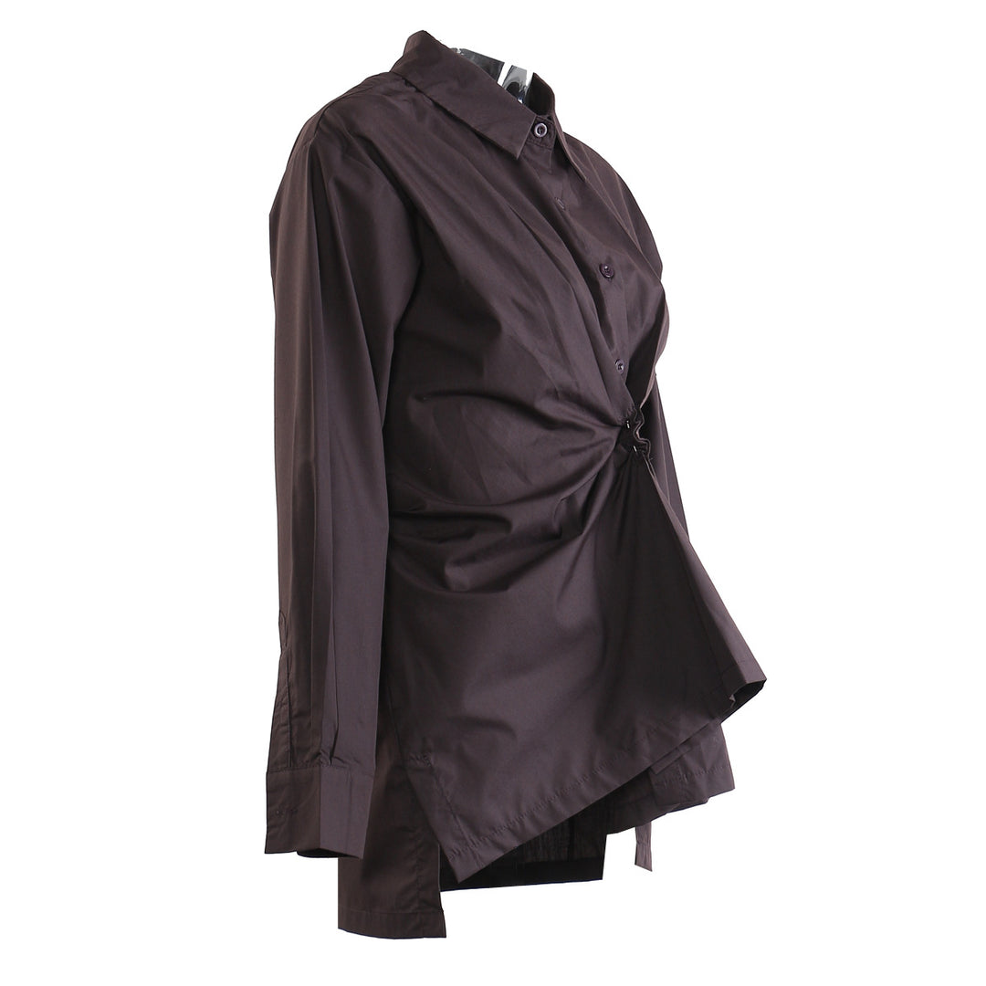 draped waist twist shirt jacket – NOCTRA