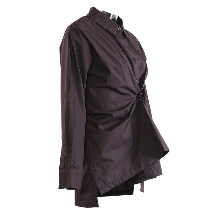 draped waist twist shirt jacket – NOCTRA