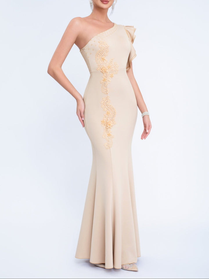 Geplooide top met uitlopende mouwen en maxi-rok set met tailleband – Rosiny 