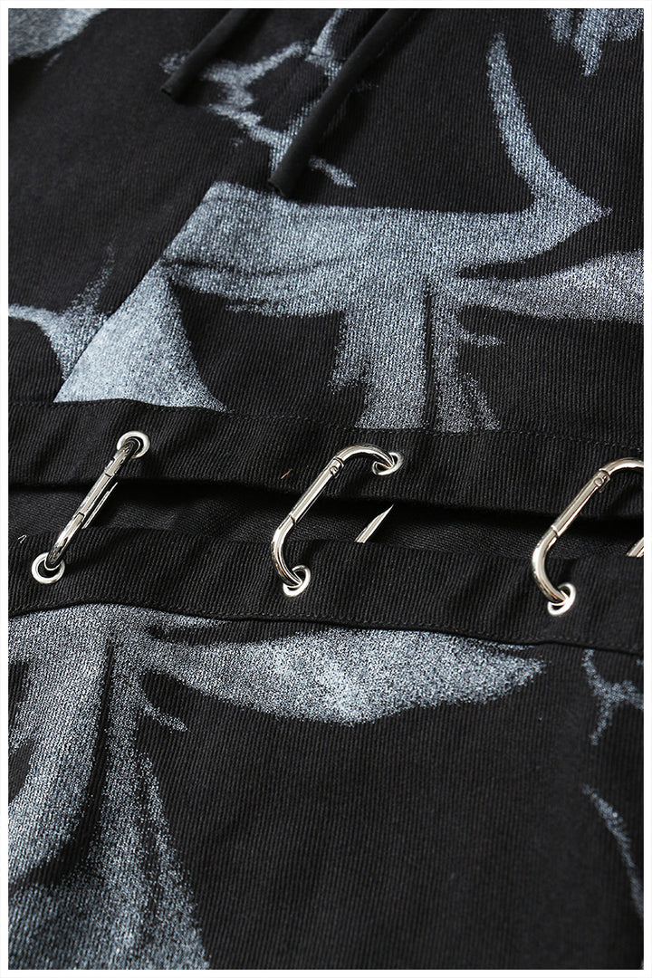 asymmetrical skirt with metal buckle details – RAVEN