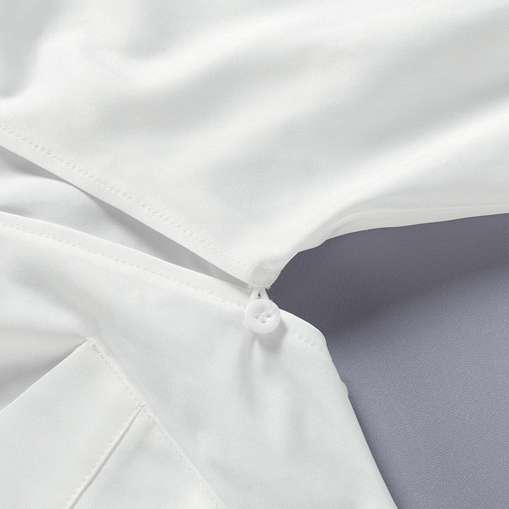 cutout long-sleeve shirt with waist belt – VOGUE