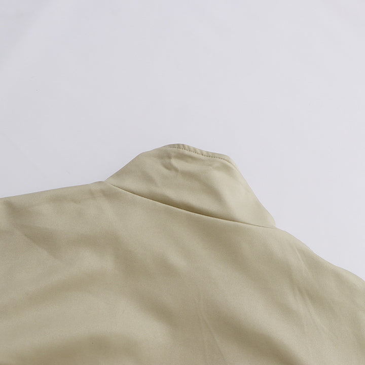 minimalist long trench coat with stand collar – MELIRVE