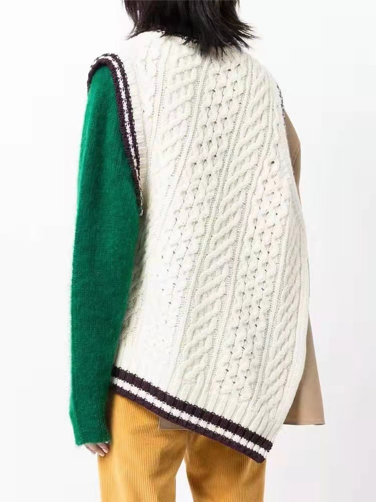 asymmetric knit vest layered shirt – MUSE