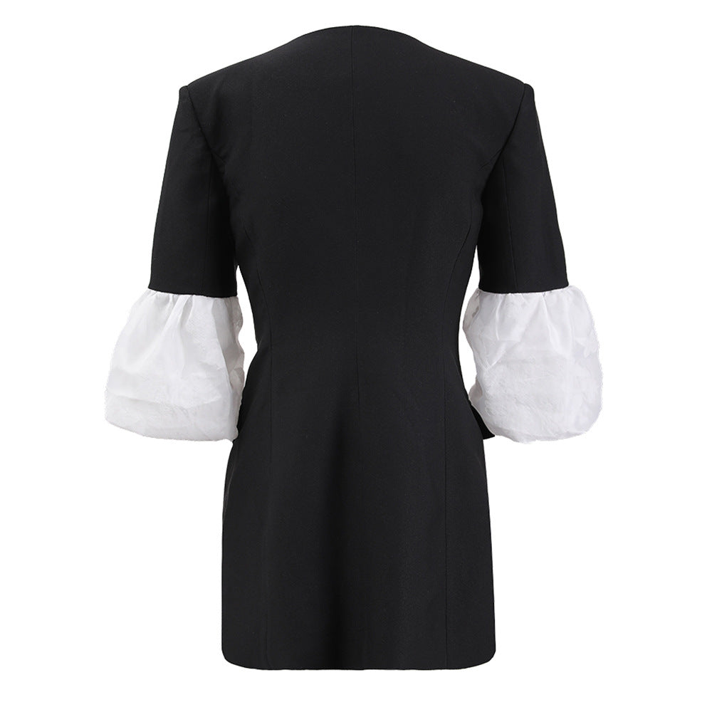 Blazer mini dress with contrast puff sleeves – NOVAQR